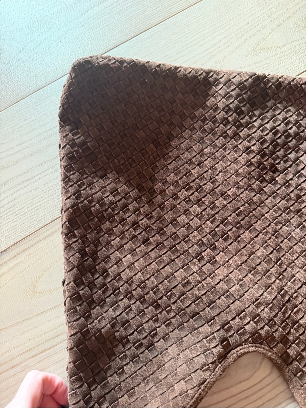 BROWN WOVEN LEATHER BAG MADE IN INDIA TJX NWOT VIRAL TIKTOK - Picture 6 of 9